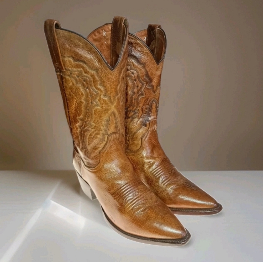 Dan Post Woman’s Leather Mid Calf Boots Style DP 3470 7.5 M Western Cowgirl
